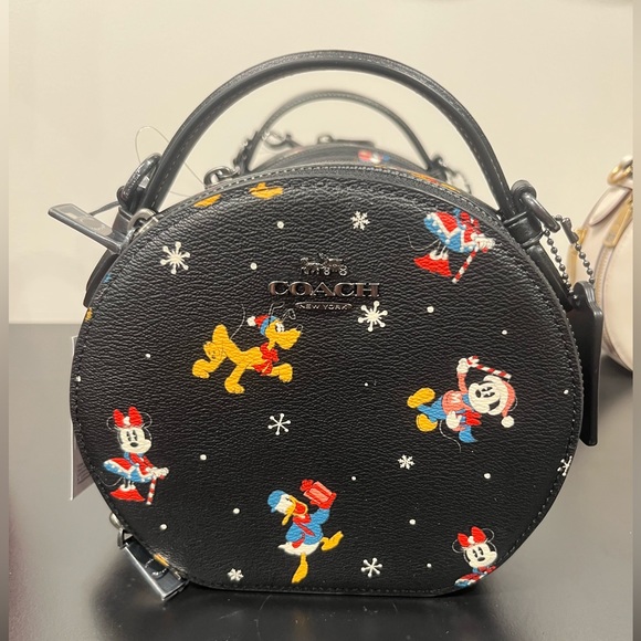 NWT Coach Outlet Disney X Coach Canteen Crossbody With Holiday Print - Picture 2 of 7